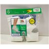 6PK ANKLE SOCKS ,SIZE 12-16, WHITE