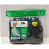 Image 1 : 6PK BLACK ANKLE SOCKS, SIZE 6-12