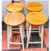 Image 1 : 4 MATCHING WOODEN STOOLS