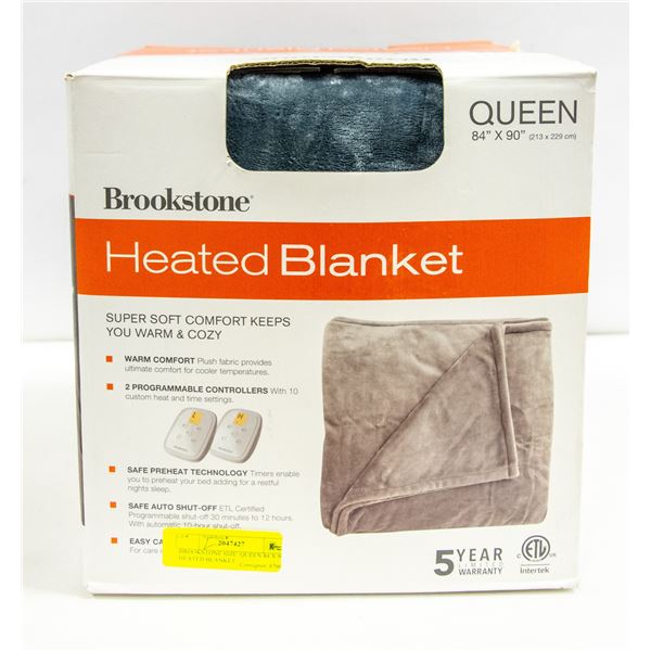 BROOKSTONE SIZE: QUEEN 84 X 90 HEATED BLANKET