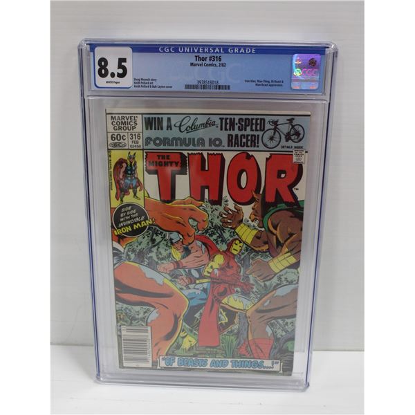 CGC GRADED 8.5 THOR #316 IRON MAN, MAN THING