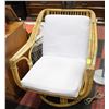 Image 1 : WICKER ARM CHAIR WITH WHITE CUSHION