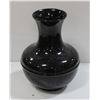 Image 1 : CERAMIC GLAZED LARGE BLACK VASE 14"