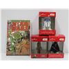 Image 1 : 3 STAR WARS CHRISTMAS ORNAMENTS AND CARD