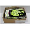 Image 1 : 10 PAIR OF HI VIS YELLOW WORK GLOVES SIZE XL