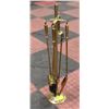 Image 1 : FIREPLACE TOOLS- BRASS WITH STAND