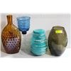 Image 1 : 4 LARGE TALL ASSORTED COLOURED VASES