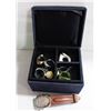 Image 1 : JEWELRY BOX WITH RINGS, WATCH, ETC