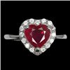 Image 1 : Natural Red Ruby Heart Ring