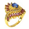 Image 2 : Unheated Kyanite Rhodolite Garnet Sapphire Ring