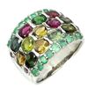 Image 2 : Natural Unheated  Tourmaline  Columbian Emerald  Ring