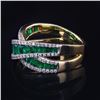 Image 2 : 1.92 ctw Emerald and 0.69 ctw Diamond 14K Yellow Gold Ring