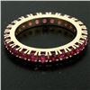 Image 2 : 14K Yellow Gold 2.75 ctw 25 Prong Set Blood Red Ruby Eternity Band Ring Size 6