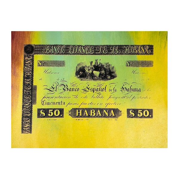 Banco Espanol de la Habana by Steve Kaufman (1960-2010)