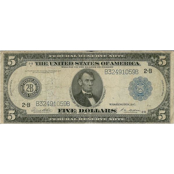 1914 $5 Federal Reserve Bank Note