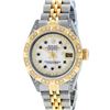 Image 2 : Rolex Ladies 2 Tone 18K MOP Sapphire String Diamond Lugs Datejust Wristwatch