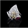 Image 1 : 1.29 ctw CENTER Diamond (2.31 ctw) and 0.36 ctw Ruby 18K White Gold Ring