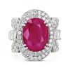 Image 2 : 5.96 ctw Ruby and 1.23 ctw Diamond Platinum Ring