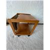 Image 2 : Teak Side Table With Magazine Pocket  19L x 20H x 18D