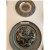 Image 2 : Austrian Decorative Pewter Plate Collection Lrg Are Dinner Plate Size