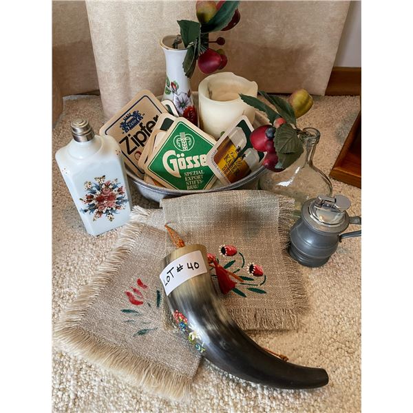 Austrian Home Decor Candles Drinking Horn