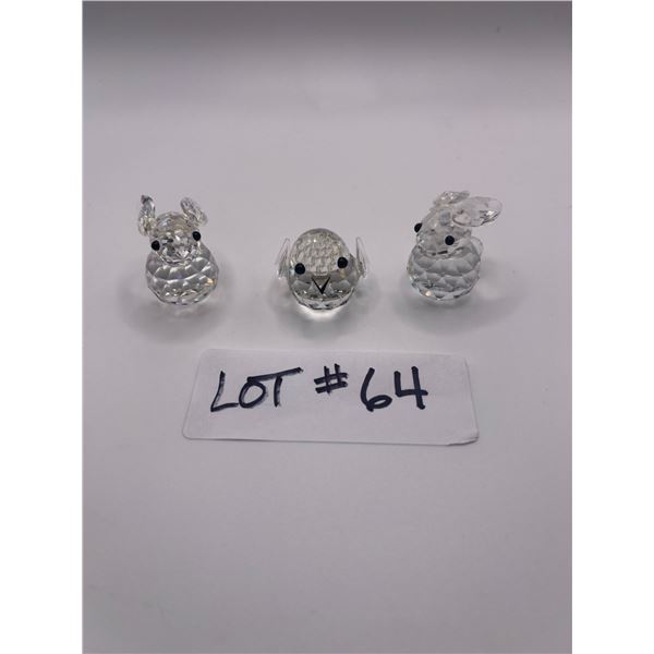 Swarovski Crystal 2 Bunnies Chickadee 1 