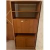 Image 1 : Light Oak Mid Century Modern Office Cabinet 66H x 31W x 16D