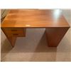 Image 1 : Mid Century Modern Office Desk Light Oak Book Shelf Side 29H x 47W x 26D
