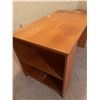 Image 3 : Mid Century Modern Office Desk Light Oak Book Shelf Side 29H x 47W x 26D