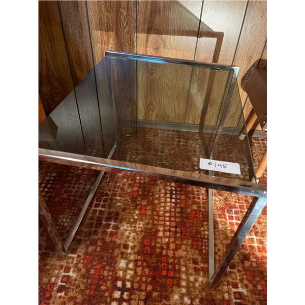 Modern Glass Side Table 20 x16D 16H