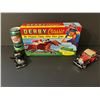 Image 1 : Vintage Derby Racing game and 2 diecast cars