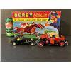Image 2 : Vintage Derby Racing game and 2 diecast cars