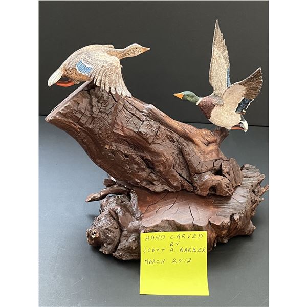 Ducks hand carved by Scott Barber