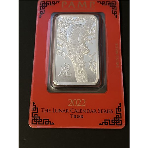 1oz Swiss Made .999 Silver bar 2022 Lunar Calendar series Tiger