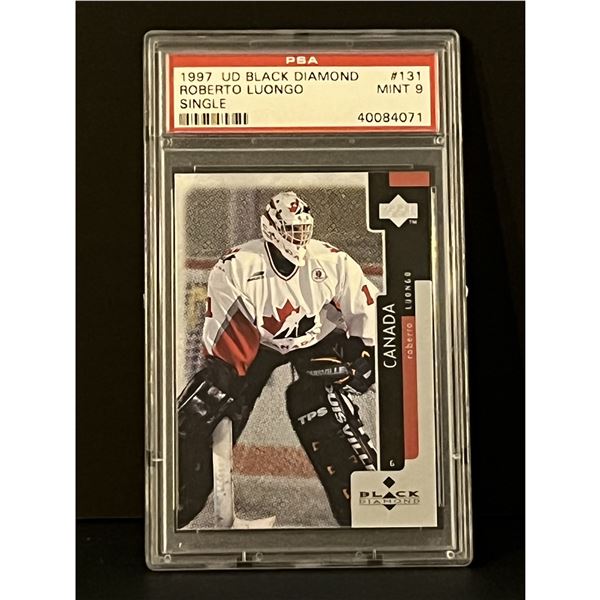 Roberto Luongo Single 1997 UD Black Diamond #131 PSA Mint 9