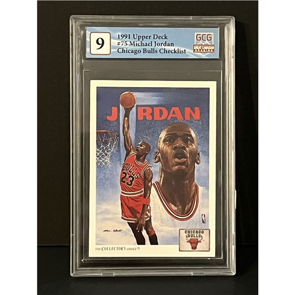 Michael Jordan #75 Chicago Bulls Checklist 1991 Upper Deck GCG 9