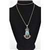Image 1 : Sterling Turquoise Pendant Necklace
