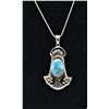 Image 2 : Sterling Turquoise Pendant Necklace