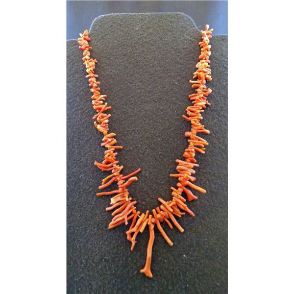Navajo Red Branch Coral Necklace