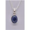 Image 1 : Sterling Lapis Pendant Necklace