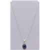 Image 2 : Sterling Lapis Pendant Necklace