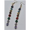 Image 1 : Faceted Rhinestone Dangle Earrings