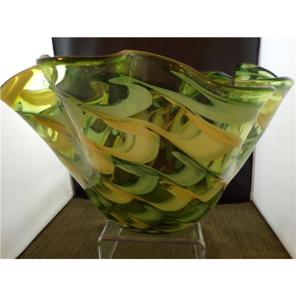 Murano Pulled Feather Technique Glass Bowl