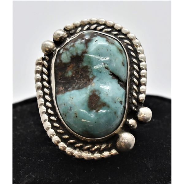 Navajo Sterling Turquoise Ring, Size 7.25