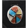 Image 1 : Navajo Sterling Inlay Ring, Size 11.5