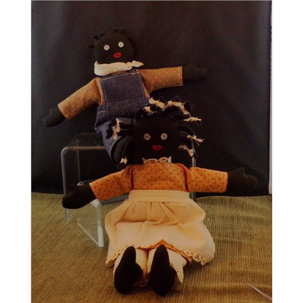 Pair of Black Memorabilia Cloth Dolls