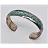 Image 2 : Navajo Sterling Chip Inlay Turquoise Bracelet
