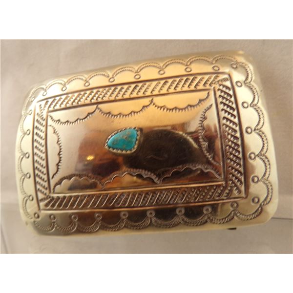 Navajo Sterling Turquoise Belt Buckle