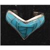 Image 1 : Navajo Sterling Inlay Turquoise Ring, Size 6.75