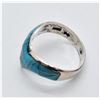Image 3 : Navajo Sterling Inlay Turquoise Ring, Size 6.75